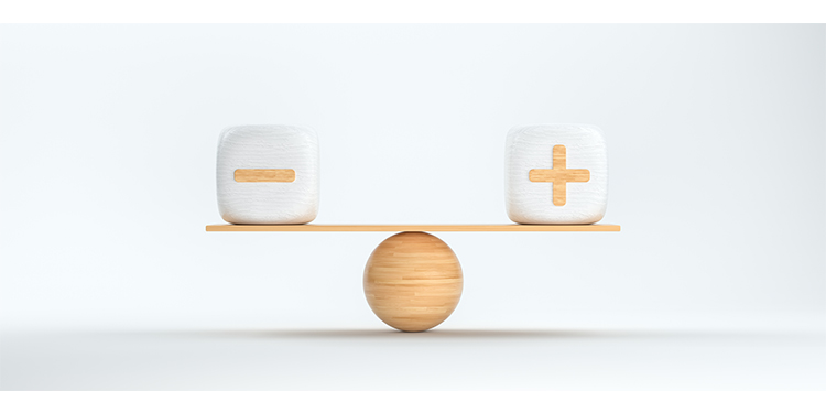 A scale with positives and negatives weighed equally.